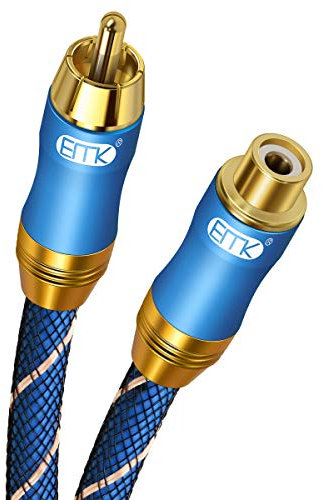 EMK RCA Subwoofer Extension Cables RCA Cable Subwoofer Cable COAX Extended Audio Cord Male to Female Gold Plated Coaxial Audio Cables for TV Amplifier Speaker (1meter)