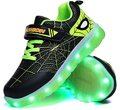 WDRHC LED Scarpe Sportive per Bambini Ragazze e Ragazzi 7 Colori USB Carica Lampeggiante Luminosi Running Sneakers con Luci Traspirante Basso Ultraleggero Baskets Shoes per Natale Compleanno Regalo