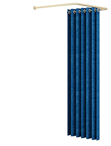LXBAMKEA Freistehend Umkleidekabine, Quadratische Schiene Umkleideraum, Schutz Privatsphäre Partition Vorhang, Wand Montiert Einkaufszentren Ecke Büro Umkleidekabine (Color : Blue, Size : 90x90CM)