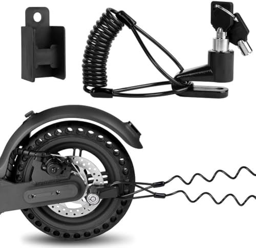 Antivol Trottinette Electrique,Verrou de Frein à Disque, Scooter Électrique Anti-Vol De Fil d'acier Antivol Disque Freins, Antivol Sécurité pour Xiaomi M365 Scooter Accessoire Antivol Sécurité (Noir)