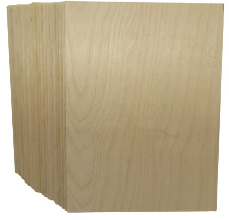 Trustleaf 3 mm A5 madera contrachapada de abedul (aproximadamente A5*) -210 x 154 x 3 mm - Capa de pegamento E1 de bajo humo, 25 unidades)