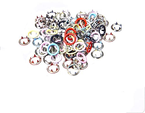 Set di 150 bottoni a pressione, 15 colori, 9,5 mm, forati e fissi, strumento artigianale per abbigliamento e cucito per bambini (senza pinza)