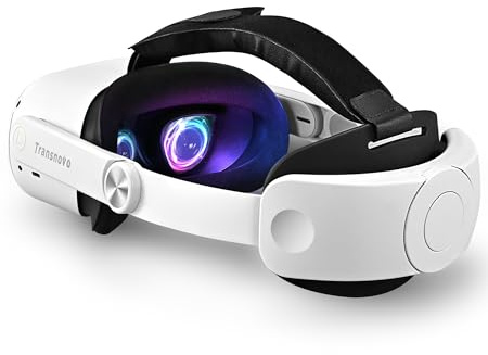 TRANSNOVO VR Elite Strap kompatibel mit Quest 2 Zubehör Head Strap, Ersatz für Quest 2 Elite Strap mit PU-Silikonpad und PU-Schwammpad, Reduzieren des Kopfdrucks Komfortables Kopfpolster