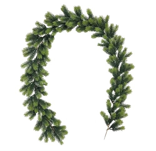 Odot Weihnachtsdeko Künstliche Zedernzweig Tannengirlande (Keine Verzierungen) 190cm Weihnachtsgirlande Girlande Weihnachten, Weihnachten Rattan Kamin Treppe Balkon Dekoration Innen Outdoor (C)