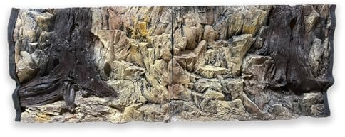 ZooPaul Aquarium Rückwand 3D 150x60cm Terrarium Hintergrund Fels Stein Wurzel Struktur Amazonas NEU