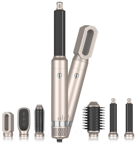 TANSHINE 6 in 1 Auto Hair Wrap Hairstyler, Heißluftbürste Volumen Fföhnbürste Warmluftbürste Stylingbürsten Set, Haar Lockenstab Thermal Blowout Hot Air Blow Dryer Brush