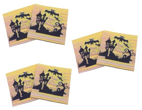FRCOLOR 60 Stk Partyzubehör Halloween-Servietten Papier farbige Servietten the hallow halloween mitgebsel bat Besteck Halloween-Geschirr Drucken Papierserviette Taschentuch Partybedarf