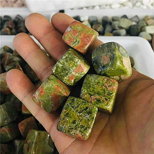 Cristal Naturel Fleur Vert Grand Granule Quatre Carrés Réservoir De Poissons Pot De Fleurs Aménagement Paysager Décoration Spécimens De Minerai Cristal Pierre De Collections de la maison ( Size : 500g