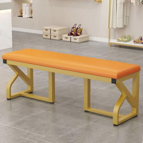Schuhbank mit Sitzkissen,Sofabank bettbank Schuhwechselbank Mit Stabilem Goldenem Eisenrahmen, geeignet für Eingangsbereich,Wohnzimmer,Flur
