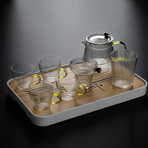 CNBYDK Service à thé Service à thé pour Adultes Service à thé Style Service à thé en Verre Complet Bureau Petite théière à thé à Bulles Service à thé