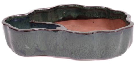 generisch Bonsai - Schale, Wasserschale, oval 19.5 x 14 x 5 cm grün 51376