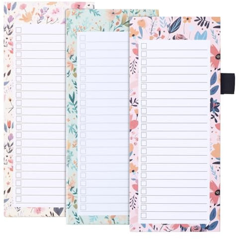 eROOSY 3 Stück Magnetische Notizblöcke, Magnetischer Einkaufszettelblock für den Kühlschrank, To-Do-List, To Do Listen Block, 50 Blatt/Block