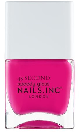 Nails Inc - POPPING TO PRIMROSE HILL Quick Drying Nagellack - Dunkles Pink - Schnelltrocknend in 45 Sekunden - Nagelstärkend mit Hexanal, Kalzium, Magnesium - Cruelty Free - Perfekte Maniküre