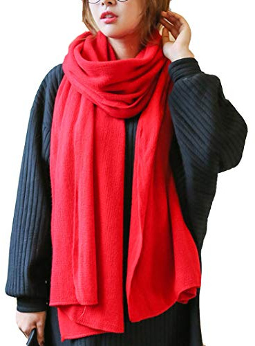 Kabelife Damen Strickschal XXL Lang Schal warm Grobstrickschal Schultertuch Oversized Herbst Winterschal 200cm x 50cm
