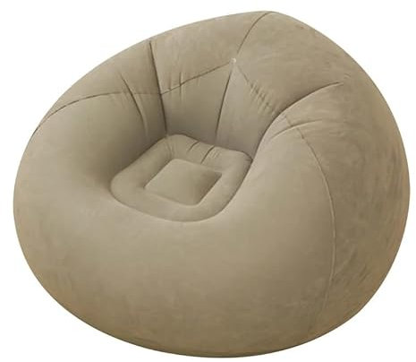 Utomhuscamping Lazy Man Uppblåsbar Fåtölj Lunchpaus Uppblåsbar Soffa Solstol Bärbar Uppblåsbar Soffa Stol Strandloungestol Uppblåsbar utomhussolstol Lämplig for camping och strand(Beige)