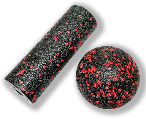 XCZGSW Mini Foam Roller - Muscle Massage Rollers for Trigger Point Therapy, Myofascial Release, Deep Tissue Fitness Massage & Relax Tight Muscles, Peanut Ball & Trigger Point (Red)