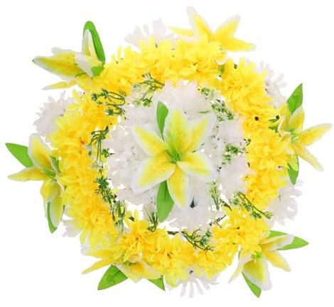 PRETYZOOM De Flores Artificiales para Conmemoración De Luto Falsa para Funeral Cementerio Color Aleatorio