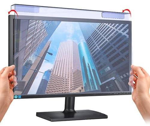 Computer Universale Filtro Anti Luce Blu,Anti Luce Blu Proteggi Schermo,Pellicola Filtrante Anti-UV per la Protezione degli Occhi per Monitor&Desktop PC,Installazione sospesa,staccabile,riutilizzabile