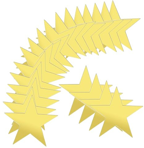 100 Stück 15cm Star Cutouts, Basicon Doppelt bedruckte hängende Papiersterndekorationen Papier Sterne Große Goldene Stern Dekorationen Für Schwarzes Brett Klassenzimmer Wand Party