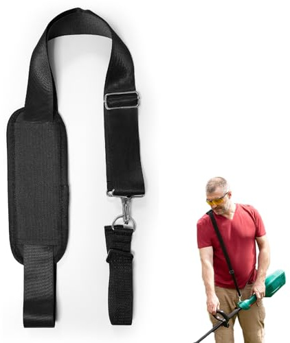 Pizens Tragegurt Motorsense, Nylon Schultergurt Trimmergurte, Verstellbar Universal Laubbläser Haltegurt für Freischneider und Rasentrimmer (Schwarz)