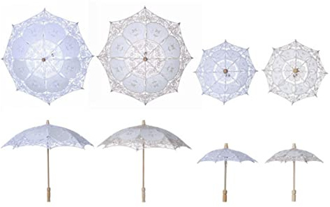 CALLARON Titel Eleganter Spitzenregenschirm Für Hochzeiten Und Fotografie Handgefertigter Weißer Dekoschirm Aus s Für Damen Und Besondere Anlässe