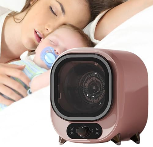 HCAUYNN WäScheschleuder, Mini-WäSchetrockner, 0,8 Kg FassungsvermöGen, Drehknopf Zur Steuerung Von Kalt-/HeißLuft, Mit Filter Und Timer, FüR WaschküChe, Kinderzimmer, KüChe,Pink