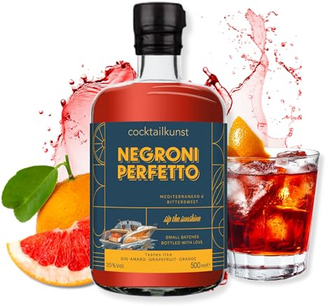 Cocktailkunst Negroni Perfetto | Gin, Amaro, Grapefruit, Orange | 500 ml | 20% Vol.
