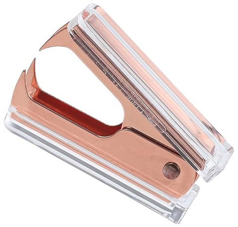 DINHEAROM Hefterentferner Tragbar Handhefterentferner Leichtes Acryl Material Roségold Bürobedarf Klammerzieher Für Schule Und Heim