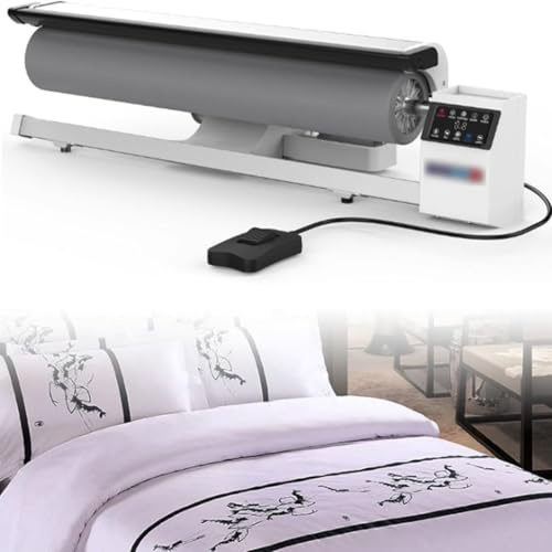 Commercial Rotary Roller Iron Steam Press - Continuous Steam Ironing Machine with Foot Pedal for Efficient Ironing of Linens and Bed Sheets