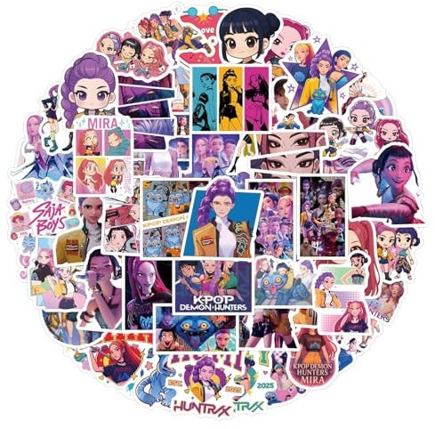 110 Pcs Korean Idol & Demon Movie Hunters Anime - Style Stickers, Waterproof Vinyl Decals for Decorating Laptop, Skateboard, Phone, Guitar, Travel Case, Bike – Ideal for Teenagers and Adults