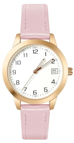 OFFCUP Ladies Watches, Analog Quartz Watches for Women, Waterproof Womens Watch, Girls Wrist Watch with Leather Strap for Christmas and Valentine's Day Gifts