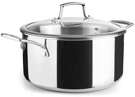 Lacor 60870 - Cacerola Trichef, 3 L, 20 cm, Tricapa de Acero Inoxidable | En acero inox 18/10, para guisos y cocciones uniformes; apto para inducción y horno, apto para lavavajillas, de gran utilidad