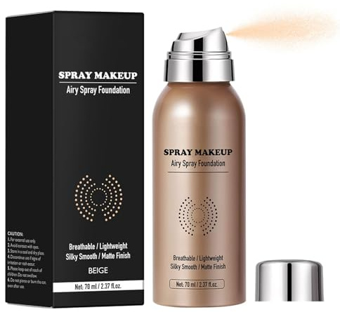 Spray Makeup Foundation – 70 ml täckpenna för ansiktet med långsiktig hållbarhet – fixeringsspray foundation | för festligheter resor bröllop evenemang kvinnor