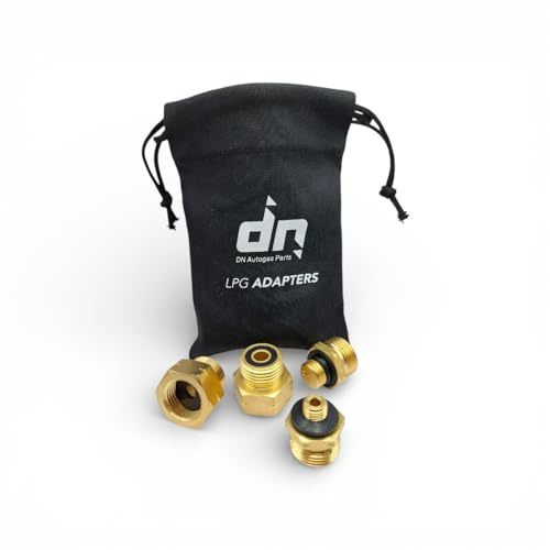 DN Autogas Parts Lot de 4 adaptateurs de bouteille de gaz GPL avec sac de rangement – Adaptateurs de remplissage européens pour régulateur de pression allemand G.12/KLF