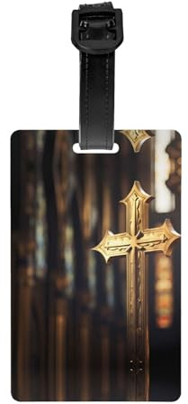 Multi-Functional Metal Crosses Printed Luggage Tags Luggage Tag Hangers Suitable for Backpacks and Suitcases