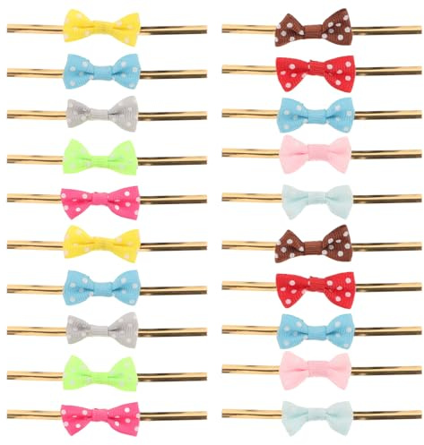 BESTONZON 200 Stücke Gold Twist Krawatten Band vorgebundene Geschenkverpackung Bögen für Behandeln Taschen Lutscher und Kuchen Pops Party Favor Taschen Dekorationen (Farbe Sortiert)