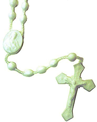 FavorOnline Leuchtender Rosenkranz mit ovalen Perlen, 42 cm, importiert aus Italien, Set mit 100 leuchtenden Rosenkränzen