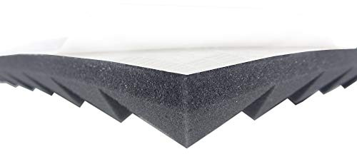 Pyramidenschaumstoff SELBSTKLEBEND TYP 50x50x4 Akustikschaumstoff Schalldämmmatten zur effektiven Akustik Dämmung