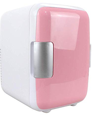 ECOSWAY Mini 4L Réfrigérateur Maquillage Réfrigérateurs Double Usage pour Maison Pièce Voiture - Rose