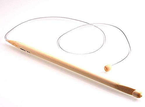Premium Tunesisches Häkelnadel Set - 5 Stück - (5.5-6.5 - 8.0-9.0 - 10.0mm) Bambus Häkelnadeln Stricken + Nylon Holz Bambus Nadel Stricknadeln