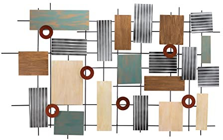 KunstLoft Wanddeko Metall | 100% HANDGEFERTIGT | 119x78x5cm | Wandbild Metall 'State of Mind' | Abstrakte Skulpturen | Braun Türkis | Wandskulptur | Metalldeko Wand Wohnzimmer