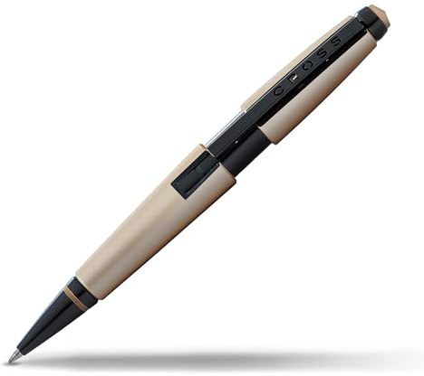 Cross Edge Rollerball (Strichstärke M, Schreibfarbe: schwarz, nachfüllbar, inkl. Premium Geschenkbox) mattbeige