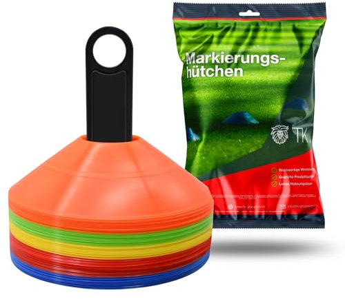 TK Gruppe Timo Klingler Sportyfits® 75 x markeringshattar kegel för Slalom, träningstillbehör och fotbollstillbehör för fotboll, friidrott UVM.