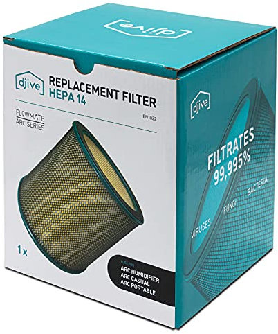 djive Filtro HEPA 14 de repuesto para el ARC Heater purificador de aire, el filtro accesorio H14 elimina el 99,995% de las partículas de polvo, los alérgenos, el polen y el polvo fino, para alergicos