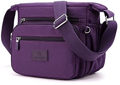 PORRASSO Donna Borsa a Tracolla Casual Borse a Spalla Multitasche Nylon Borsetta Crossbody Bag per Viaggio Escursionismo Uso Quotidiano