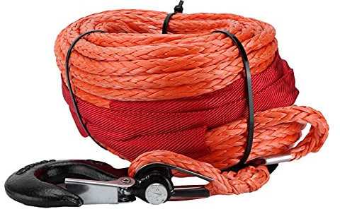 Cuerda Sintética de Cabrestante 3/8 Pulgadas x 30 m con Cable de Línea 23000lbs para 4WD Todoterreno, ATV, UTV, SUV, Camión, Barcos