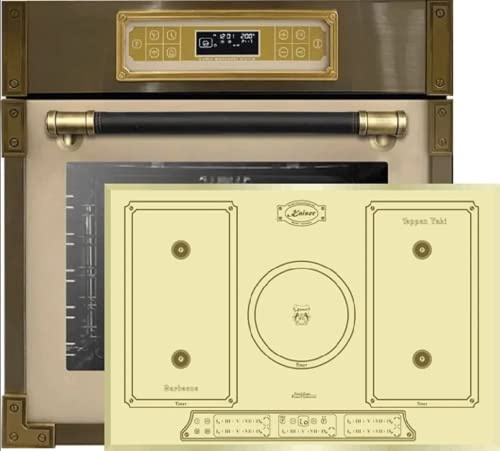 Kaiser Herdset EH 6726 ElfAD+KCT 7797 FI ElfEm, Retro Einbau Backofen 80L, Elektro Backofenset –11 Betriebsfunktionen+Retro Einbau Induktions Kochfeld 77 cm, Glas in Elfenbein mit Facette