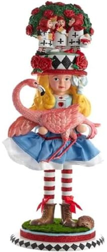 Kurt Adler Hollywood Alice mit Flamingo-Nussknacker, 48 cm
