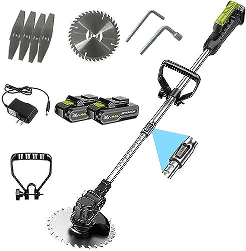 BebeXi push along lawn mower manual mower Lawn Mower Electric Lawn Mower 58TV Lithium Ion Cordless Weed and Brush Cutter Kit Trimmer