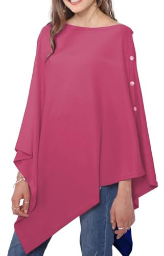 DiaryLook Kaschmir-Feeling gestrickter Poncho Damen Elegant, Langer Cape Damen Poncho für Frauen, weiche Knöpfe, Leichter Wickel Schal Cardigan für Frühling, Sommer, Winter Geschenk für Frauen